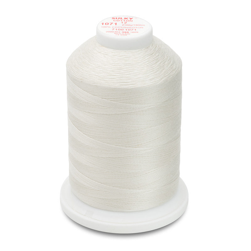 Sulky 12 Wt. Cotton Thread - Off White - 2,100 yd. Jumbo Cone