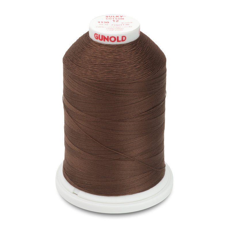 Sulky 12 Wt. Cotton Thread - Dk. Brown - 2,100 yd. Jumbo Cone