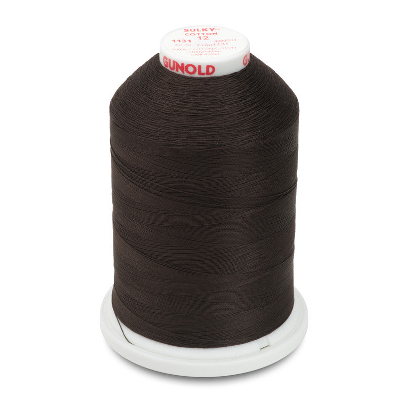Sulky 12 Wt. Cotton Thread - Cloister Brown - 2,100 yd. Jumbo Cone