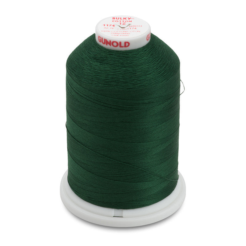 Sulky 12 Wt. Cotton Thread - Dk. Pine - 2,100 yd. Jumbo Cone