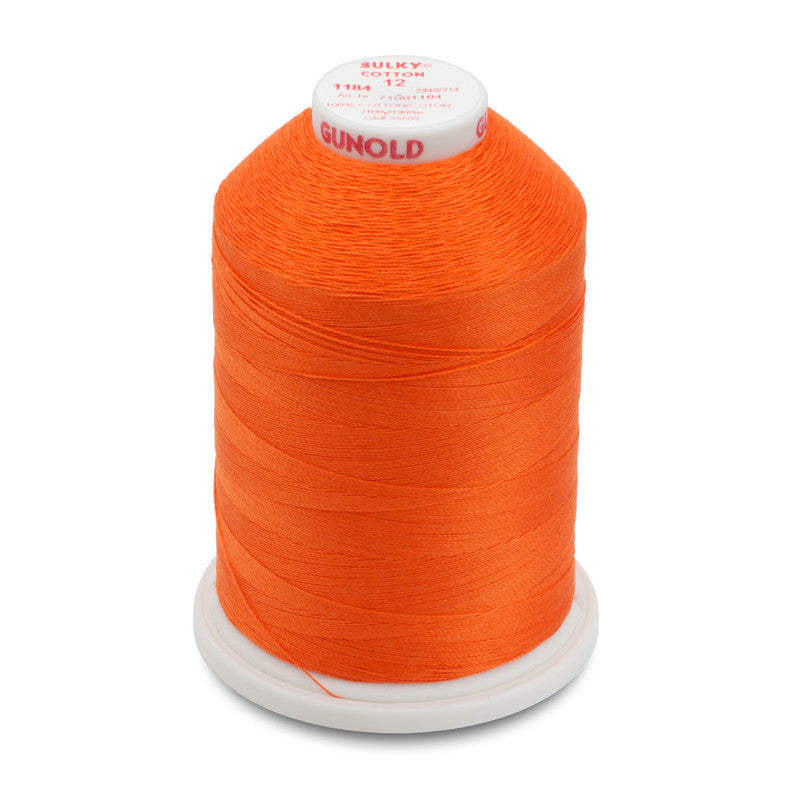 Sulky 12 Wt. Cotton Thread - Orange Red - 2,100 yd. Jumbo Cone