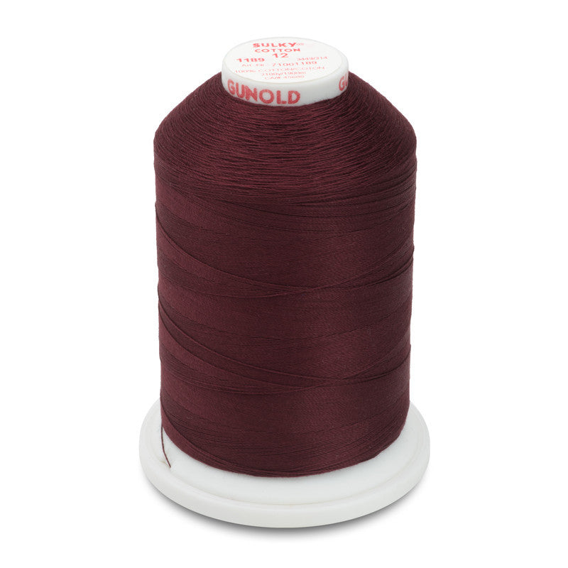 Sulky 12 Wt. Cotton Thread - Dk. Chestnut - 2,100 yd. Jumbo Cone