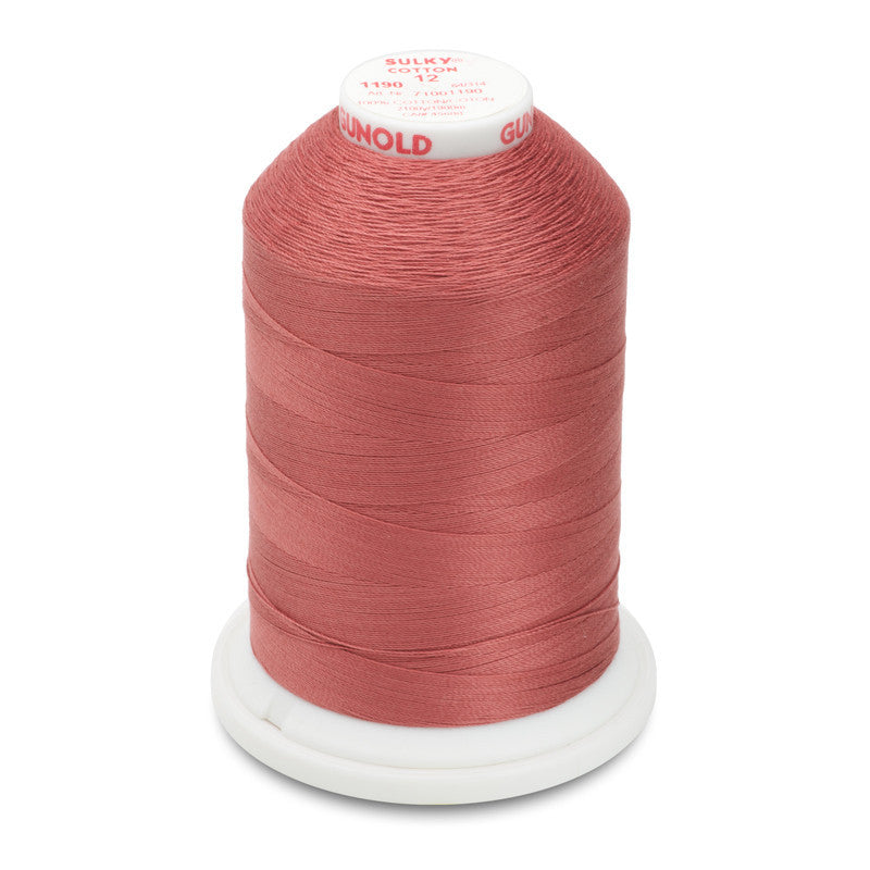 Sulky 12 Wt. Cotton Thread - Med. Burgundy - 2,100 yd. Jumbo Cone