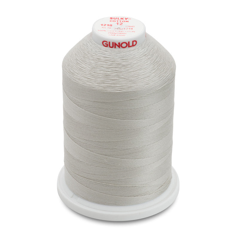 Sulky 12 Wt. Cotton Thread - Silver Gray - 2,100 yd. Jumbo Cone