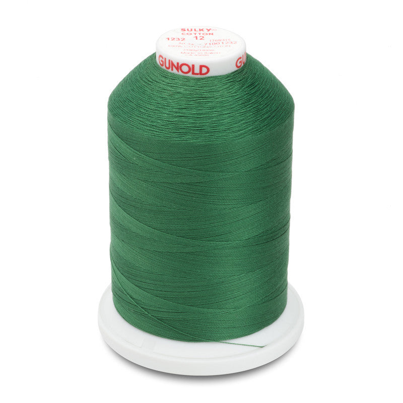 Sulky 12 Wt. Cotton Thread - Classic Green - 2,100 yd. Jumbo Cone