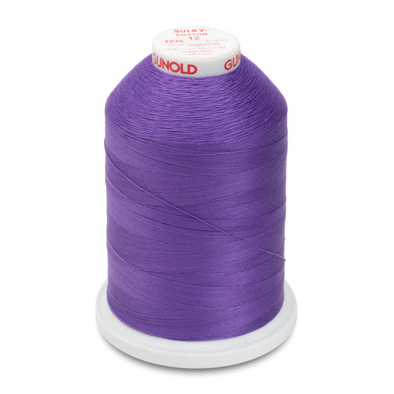 Sulky 12 Wt. Cotton Thread - Deep Purple - 2,100 yd. Jumbo Cone