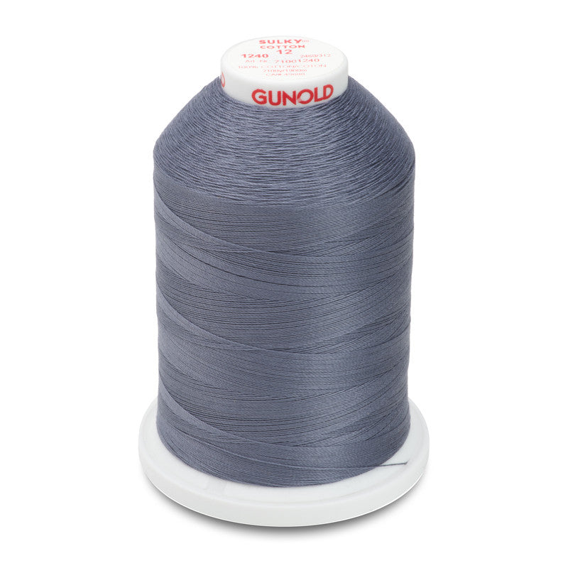 Sulky 12 Wt. Cotton Thread - Smokey Gray - 2,100 yd. Jumbo Cone