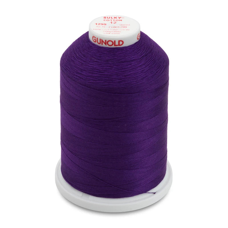 Sulky 12 Wt. Cotton Thread - Purple Shadow - 2,100 yd. Jumbo Cone