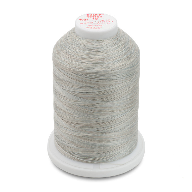 Sulky 12 Wt. Cotton Blendables - Silver Slate - 2,100 yd. Jumbo Cone