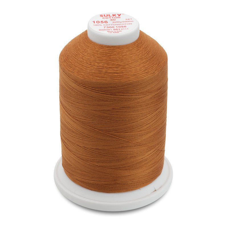 Sulky 30 Wt. Cotton Thread - Med. Tawny Tan - 3,200 yd. Jumbo Cone