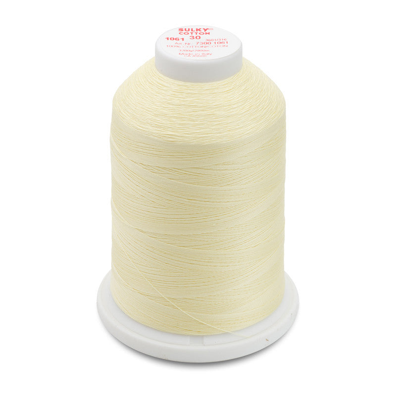 Sulky 30 Wt. Cotton Thread - Pale Yellow - 3,200 yd. Jumbo Cone