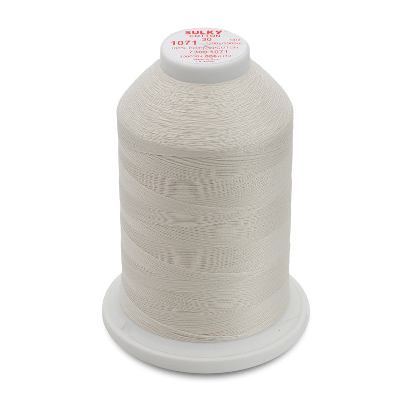Sulky 30 Wt. Cotton Thread - Off White - 3,200 yd. Jumbo Cone