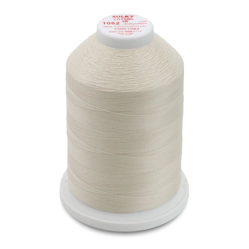 Sulky 30 Wt. Cotton Thread - Ecru - 3,200 yd. Jumbo Cone