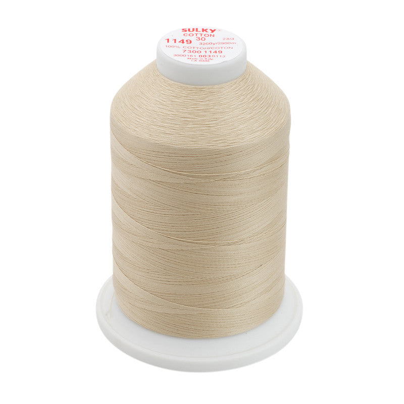 Sulky 30 Wt. Cotton Thread - Deep Ecru - 3,200 yd. Jumbo Cone – Sew ...