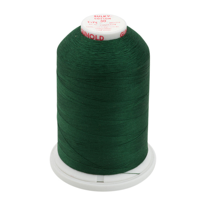 Sulky 30 Wt. Cotton Thread - Dk. Pine Green - 3,200 yd. Jumbo Cone ...