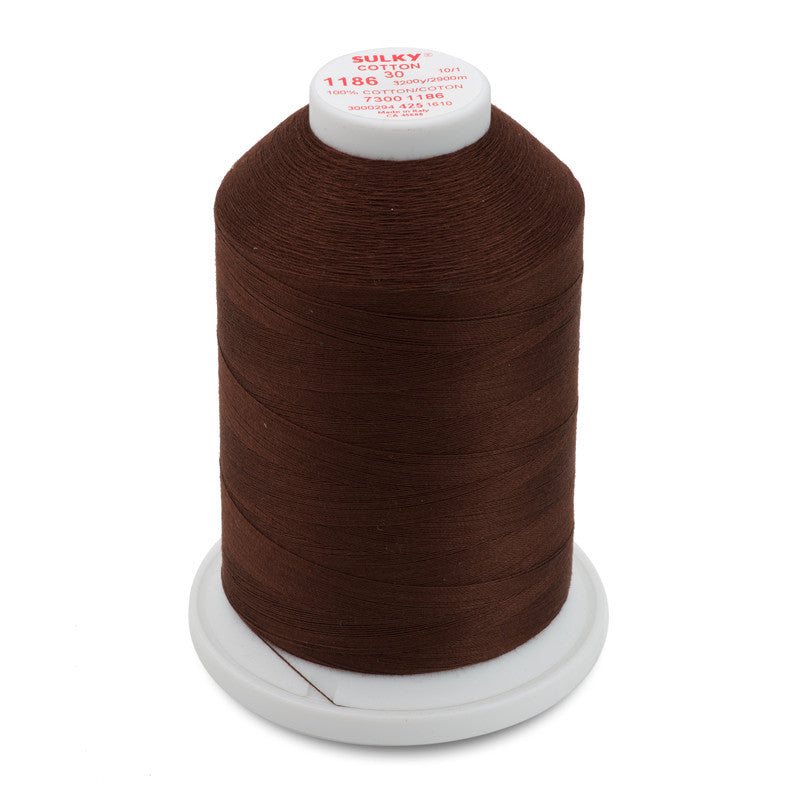 Sulky 30 Wt. Cotton Thread - Sable Brown - 3,200 yd. Jumbo Cone