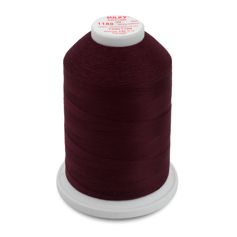 Sulky 30 Wt. Cotton Thread - Dk. Chestnut - 3,200 yd. Jumbo Cone