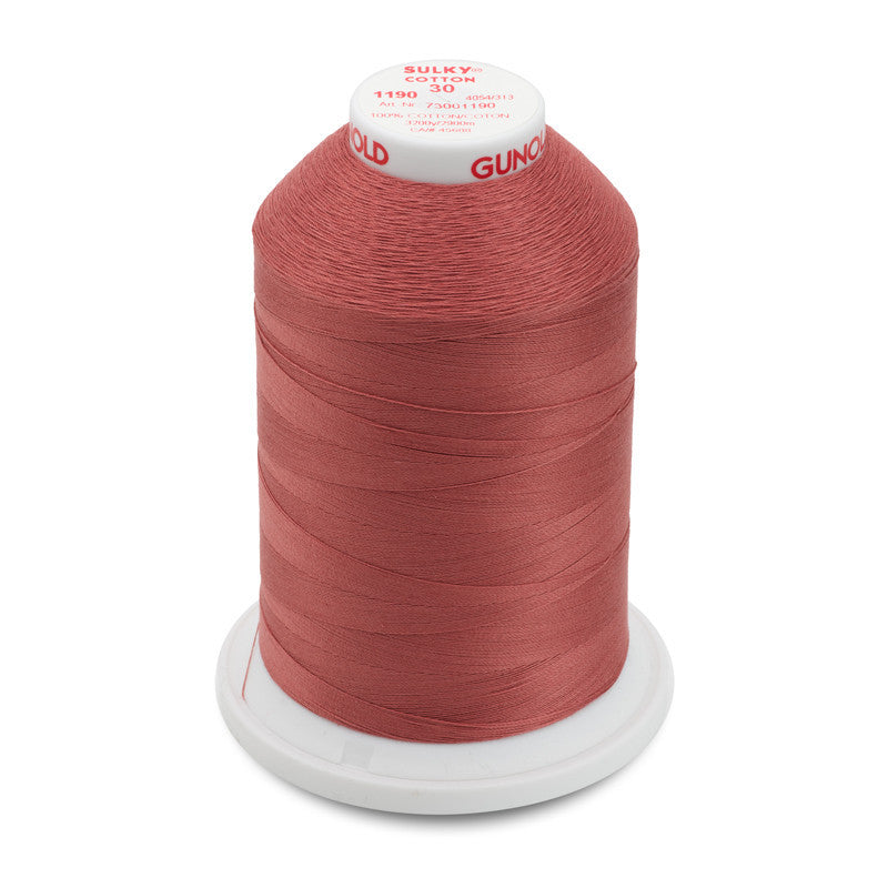 Sulky 30 Wt. Cotton Thread - Med. Burgundy - 3,200 yd. Jumbo Cone