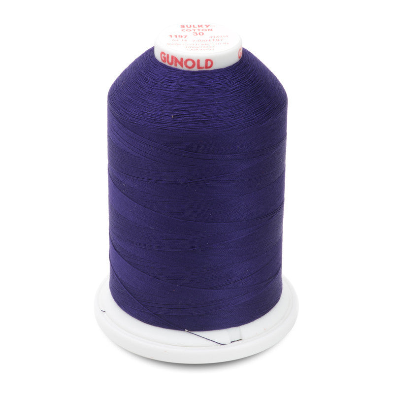 Sulky 30 Wt. Cotton Thread - Med. Navy - 3,200 yd. Jumbo Cone