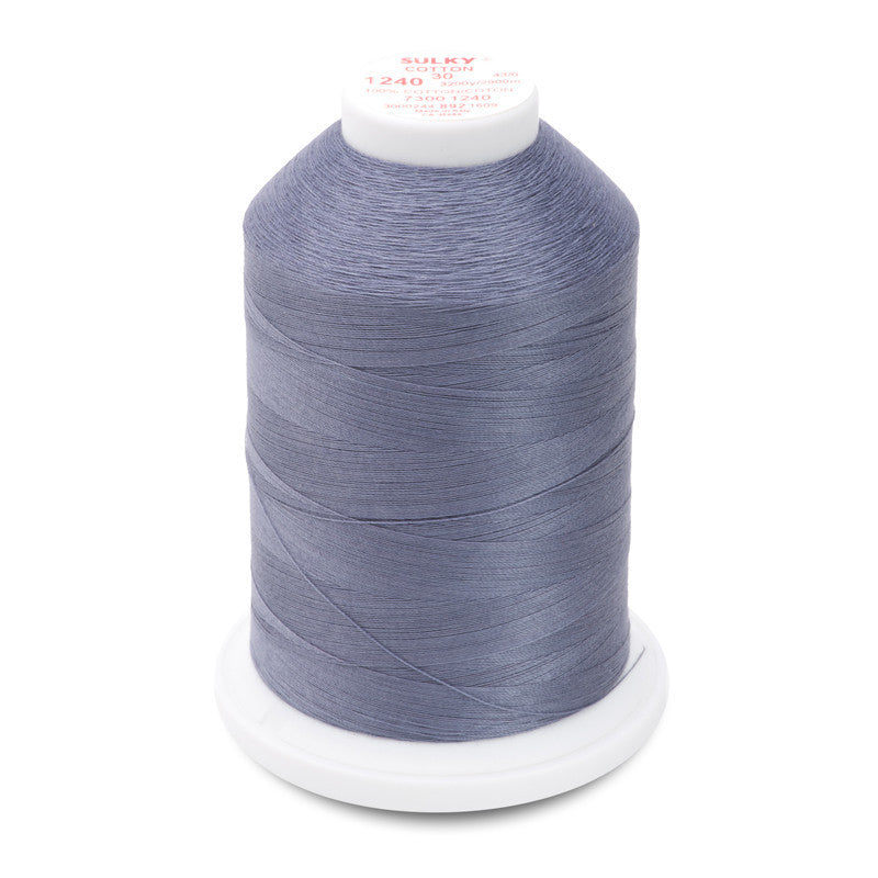 Sulky 30 Wt. Cotton Thread - Smokey Gray - 3,200 yd. Jumbo Cone