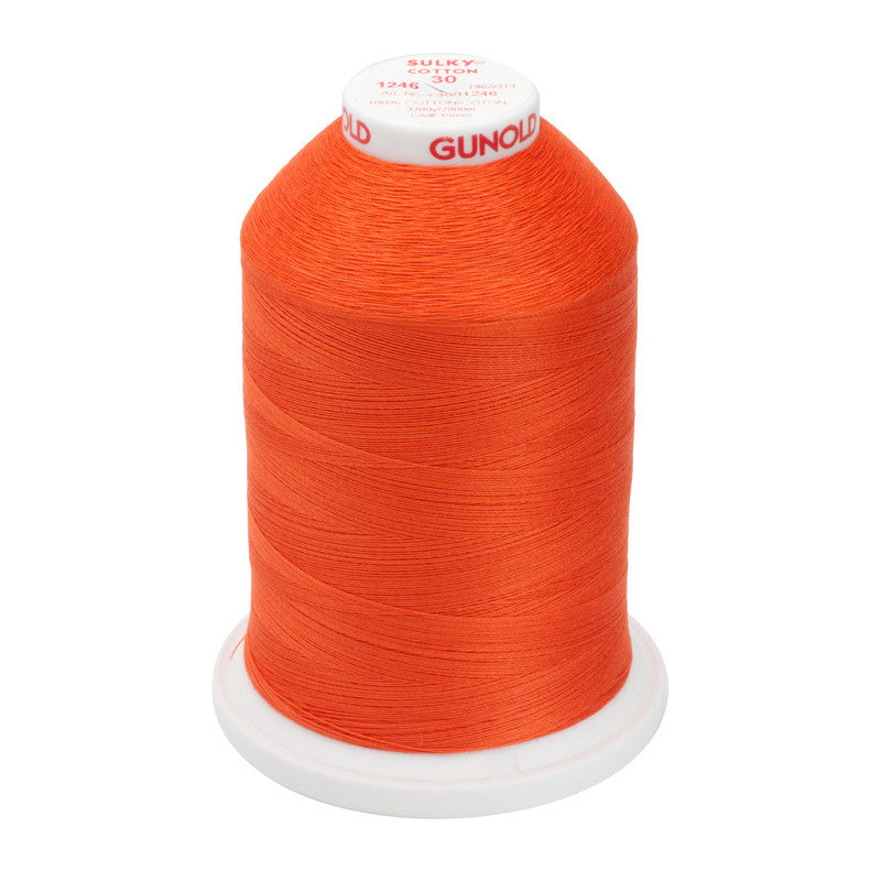 Sulky 30 Wt. Cotton Thread - Orange Flame - 3,200 yd. Jumbo Cone