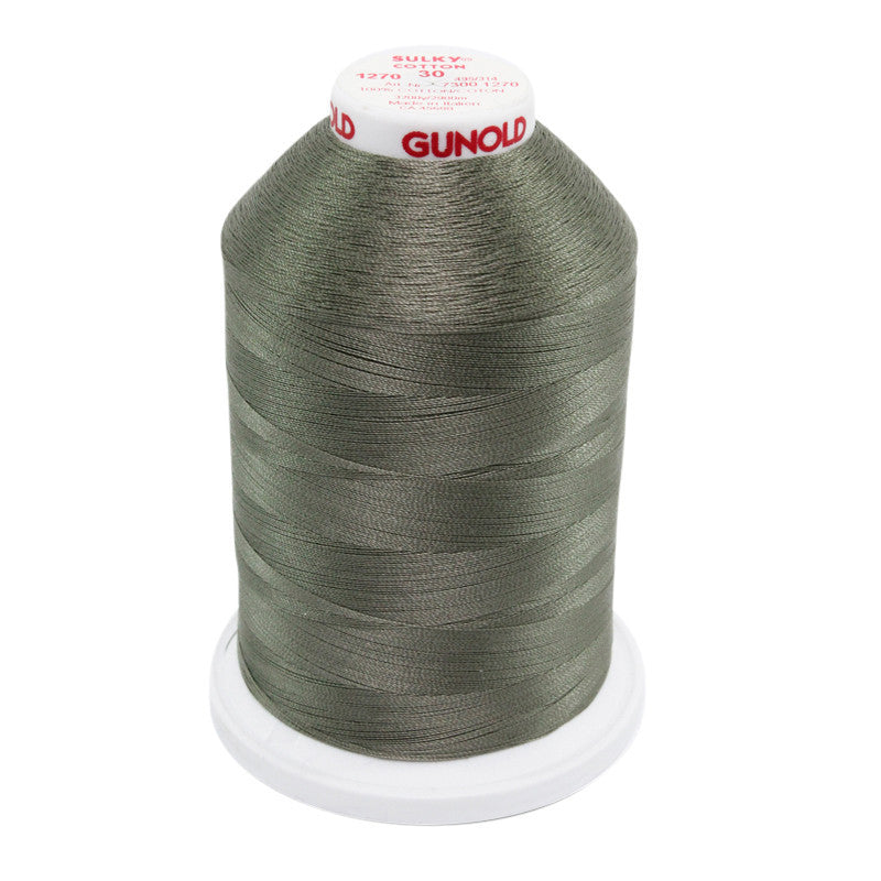 Sulky 30 Wt. Cotton Thread - Dk. Gray Khaki - 3,200 yd. Jumbo Cone