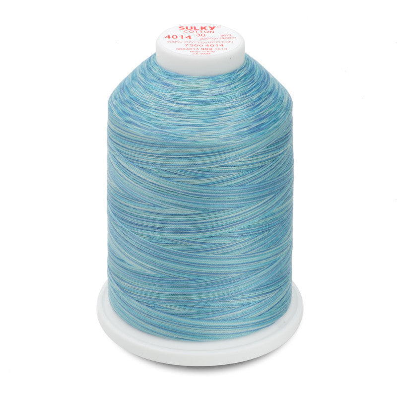 Sulky 30 Wt. Cotton Blendables Thread - Ocean Blue - 3,200 yd. Jumbo Cone