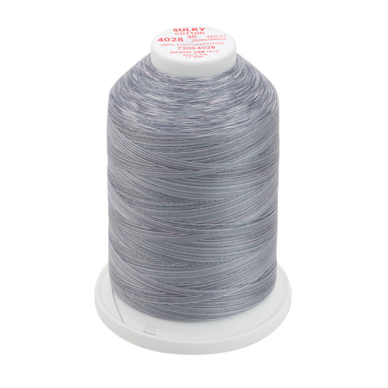 Sulky 30 Wt. Cotton Blendables Thread - Storm Clouds - 3,200 yd. Jumbo Cone