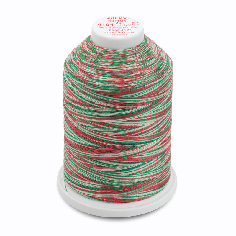 Sulky 30 Wt. Cotton Blendables Thread - Christmas Trio - 3,200 yd. Jumbo Cone