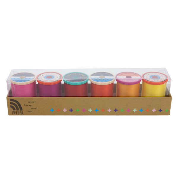 Cotton + Steel 50 Wt. Cotton Thread - 6 Pack - Pepper