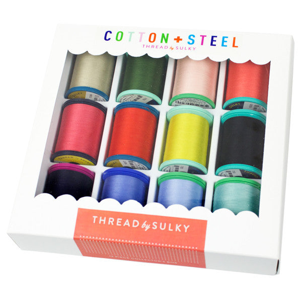 Cotton + Steel 50 Wt. Cotton Thread - "Wildflower" 12 pk. Collection - 660 yd. Spools