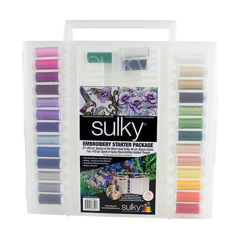 Original Slimline Thread Storage Box - 40 Wt. Rayon Embroidery Thread Starter Collection
