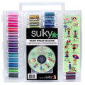 Closed Holiday Spoolie Collection #2 case with colorful threads, an embroidery-design CD and holiday character illustrations.