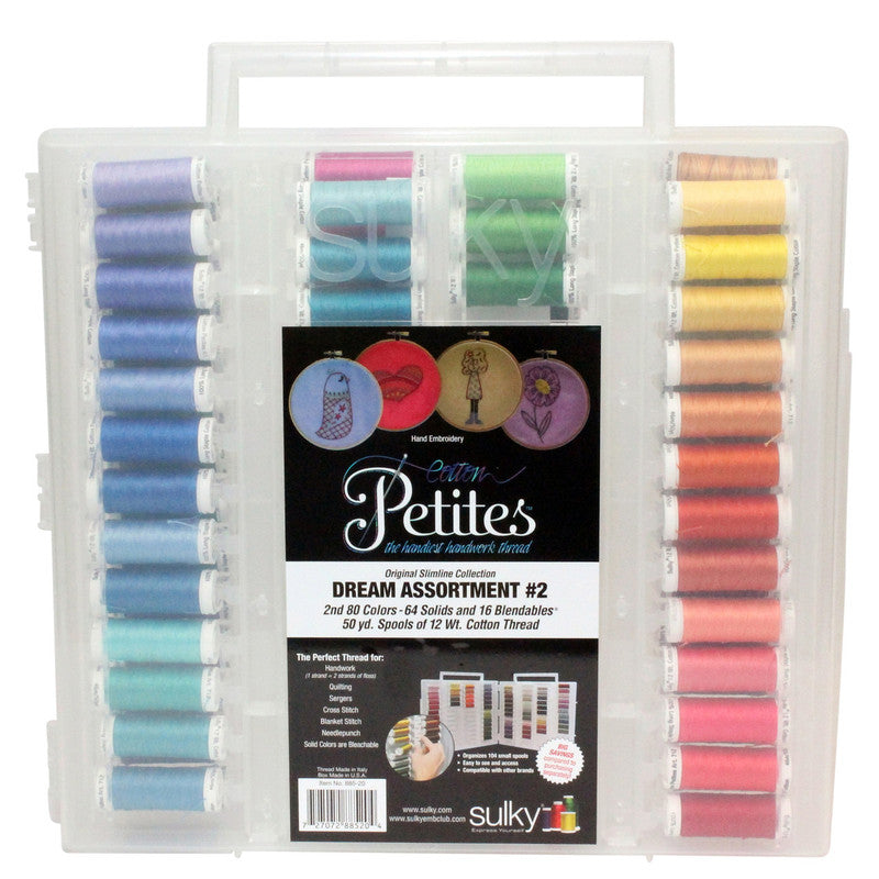 Original Slimline Thread Storage Box - 12 Wt. Cotton Petites Thread Dream Collection - 2nd 80 Colors