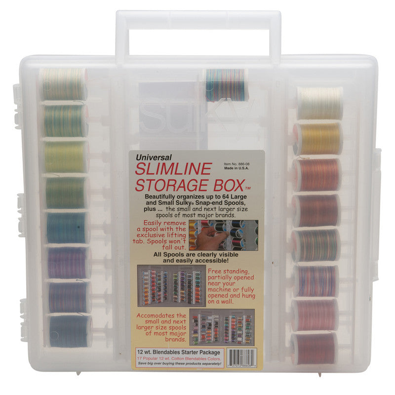 Universal Slimline Thread Storage Box - 12 Wt. Cotton Blendables Thread Starter Pkg.