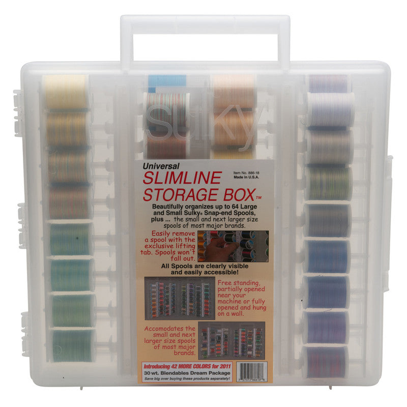 Universal Slimline Thread Storage Box - 30 Wt. Cotton Blendables Thread Pkg. - 3rd 42 Colors