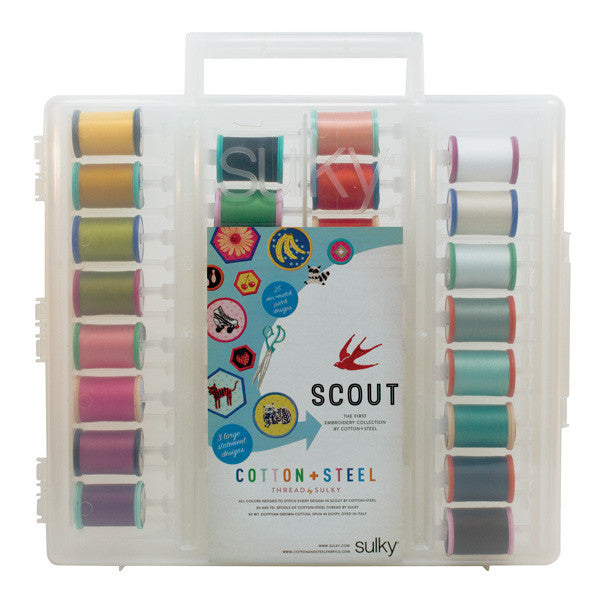 Cotton + Steel Scout Embroidery Thread Collection - 50 Wt. Cotton - 26 Pack - 660 yd. Spools