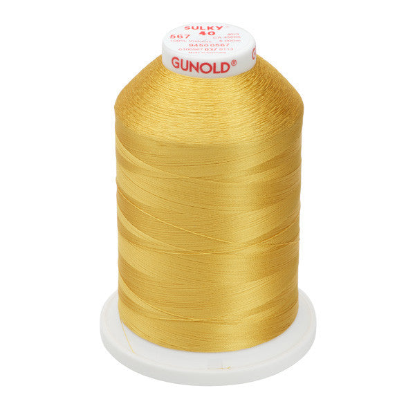 Sulky 40 Wt. Rayon Thread- Butterfly Gold - 5,500 yd. Jumbo Cone