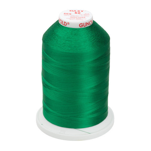 Sulky 40 Wt. Rayon Thread- Garden Green - 5,500 yd. Jumbo Cone