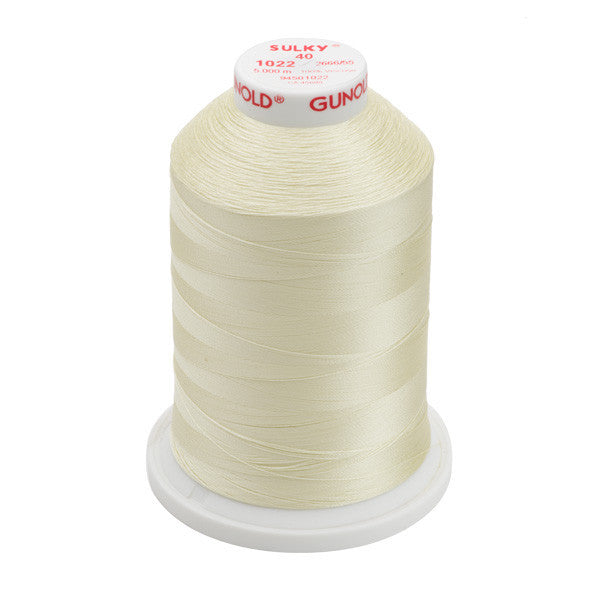 Sulky 40 Wt. Rayon Thread- Cream - 5,500 yd. Jumbo Cone