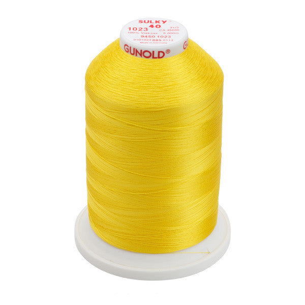 Sulky 40 Wt. Rayon Thread- Yellow - 5,500 yd. Jumbo Cone