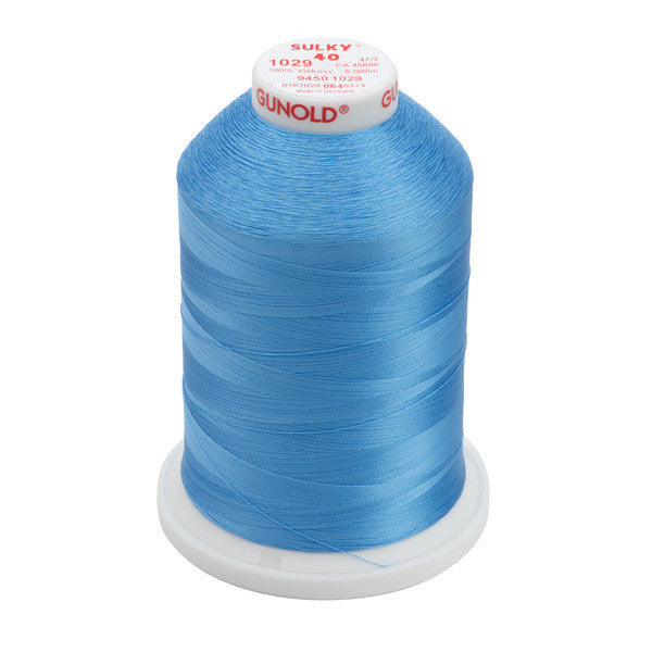 Sulky 40 Wt. Rayon Thread- Med. Blue - 5,500 yd. Jumbo Cone