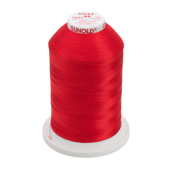 Sulky 40 Wt. Rayon Thread - Lt. Red - 5,500 yd. Jumbo Cone – Sew Nation USA