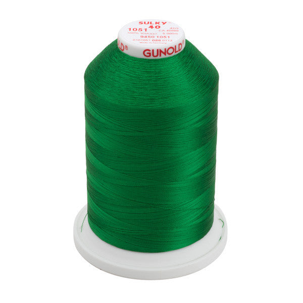 Sulky 40 Wt. Rayon Thread- Christmas Green - 5,500 yd. Jumbo Cone