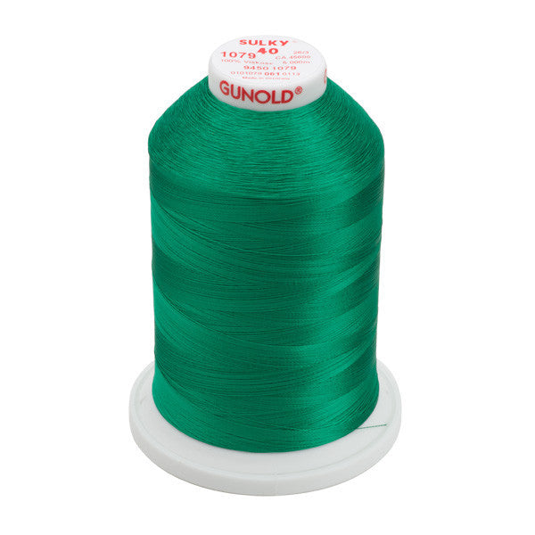Sulky 40 Wt. Rayon Thread- Emerald Green - 5,500 yd. Jumbo Cone