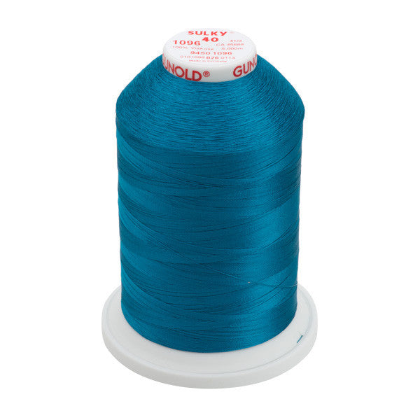 Sulky 40 Wt. Rayon Thread- Dk. Turquoise - 5,500 yd. Jumbo Cone
