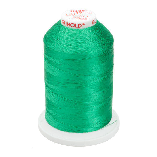 Sulky 40 Wt. Rayon Thread- True Green - 5,500 yd. Jumbo Cone