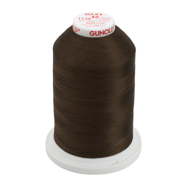 Sulky 40 Wt. Rayon Thread- Dk. Brown - 5,500 yd. Jumbo Cone