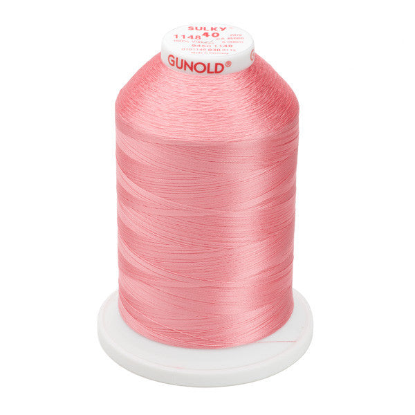 Sulky 40 Wt. Rayon Thread- Lt. Coral - 5,500 yd. Jumbo Cone