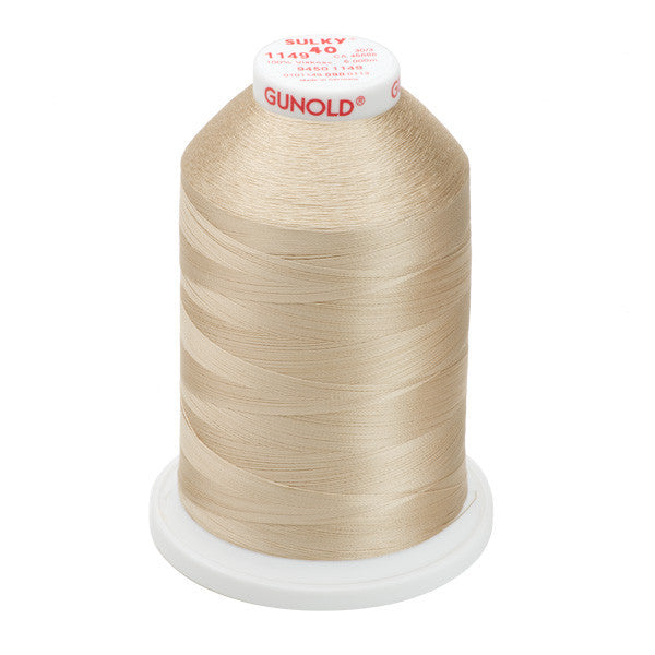 Sulky 40 Wt. Rayon Thread- Deep Ecru - 5,500 yd. Jumbo Cone